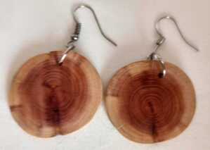 Pendientes rodaja de madera 